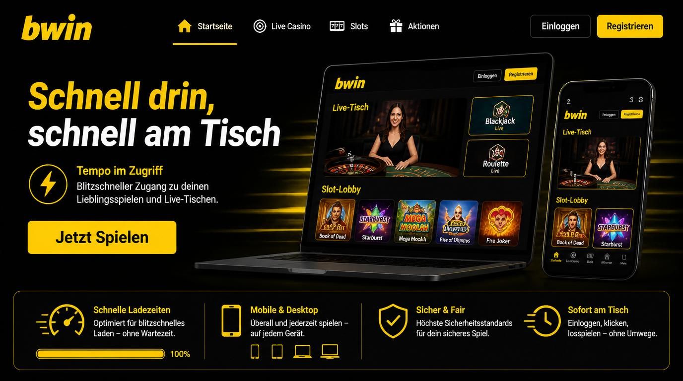 Schneller Zugang zu Spielen und Live-Tischen ohne Verzögerung.