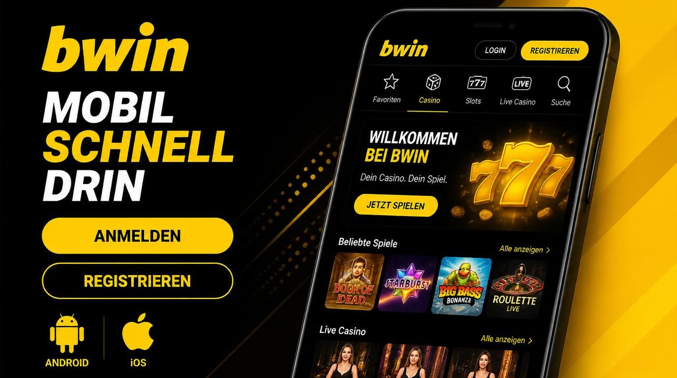 Mobile Ansicht mit Login &amp, Registrierung direkt verfügbar.